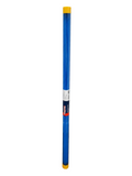 Blue pole with yellow top on a white background