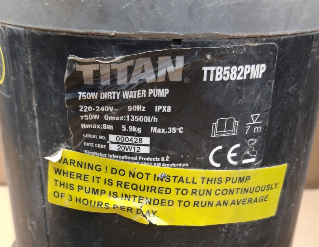 Titan TTB582PMP 750W Dirty Water Pump Hire